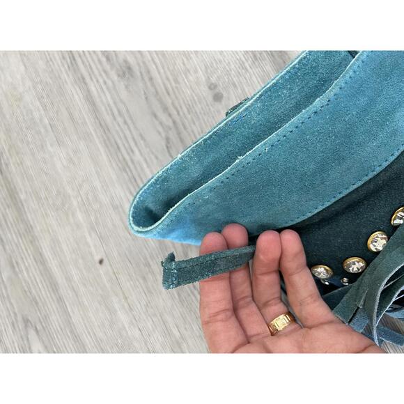 Understated Leather Wanted Shorts in Turquoise Stone - Picture 9 of 9